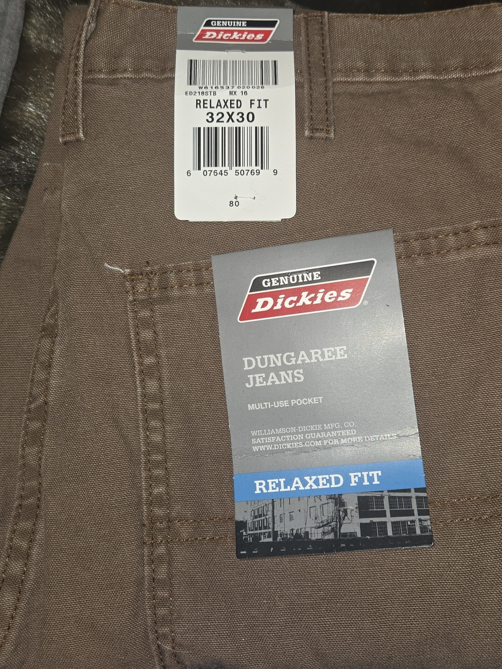 Dickies Men's Relaxed Fit Dungaree Jeans - Brown